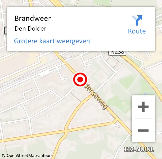 Locatie op kaart van de 112 melding: Brandweer Den Dolder op 7 maart 2023 09:31
