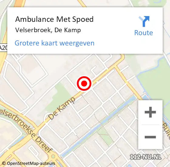 Locatie op kaart van de 112 melding: Ambulance Met Spoed Naar Velserbroek, De Kamp op 7 maart 2023 10:27