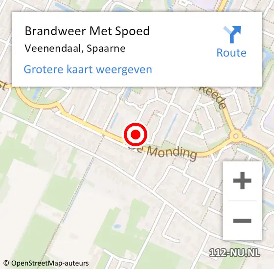 Locatie op kaart van de 112 melding: Brandweer Met Spoed Naar Veenendaal, Spaarne op 7 maart 2023 12:23