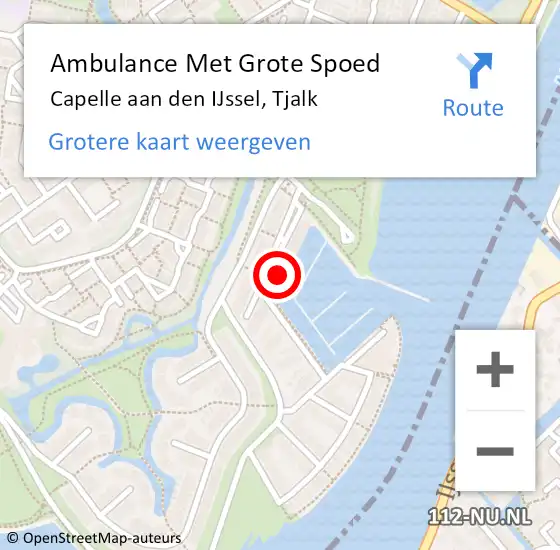 Locatie op kaart van de 112 melding: Ambulance Met Grote Spoed Naar Capelle aan den IJssel, Tjalk op 7 maart 2023 13:10