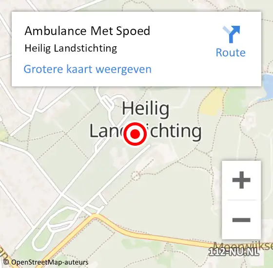 Locatie op kaart van de 112 melding: Ambulance Met Spoed Naar Heilig Landstichting op 7 maart 2023 14:16