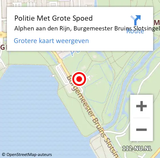 Locatie op kaart van de 112 melding: Politie Met Grote Spoed Naar Alphen aan den Rijn, Burgemeester Bruins Slotsingel op 7 maart 2023 14:49