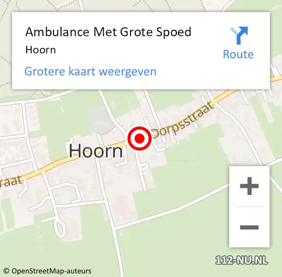 Locatie op kaart van de 112 melding: Ambulance Met Grote Spoed Naar Hoorn op 7 maart 2023 14:55