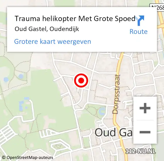 Locatie op kaart van de 112 melding: Trauma helikopter Met Grote Spoed Naar Oud Gastel, Oudendijk op 7 maart 2023 14:57