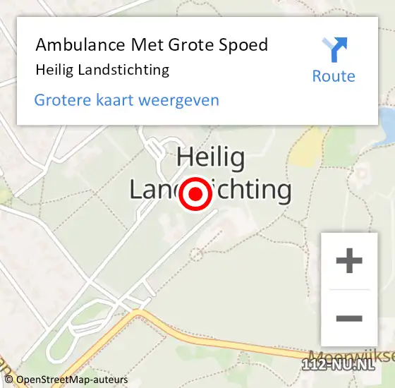 Locatie op kaart van de 112 melding: Ambulance Met Grote Spoed Naar Heilig Landstichting op 7 maart 2023 15:03