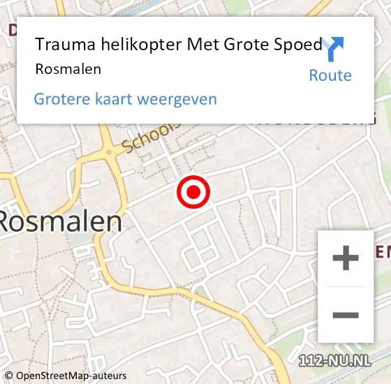 Locatie op kaart van de 112 melding: Trauma helikopter Met Grote Spoed Naar Rosmalen op 7 maart 2023 15:18