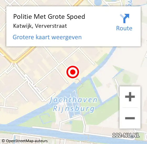 Locatie op kaart van de 112 melding: Politie Met Grote Spoed Naar Katwijk, Ververstraat op 7 maart 2023 15:35