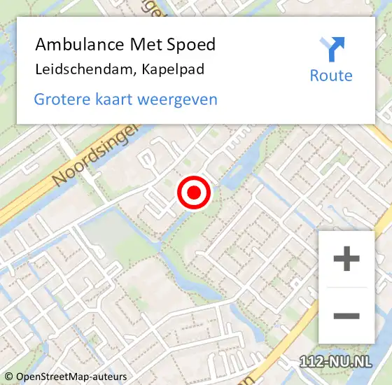 Locatie op kaart van de 112 melding: Ambulance Met Spoed Naar Leidschendam, Kapelpad op 7 maart 2023 16:04