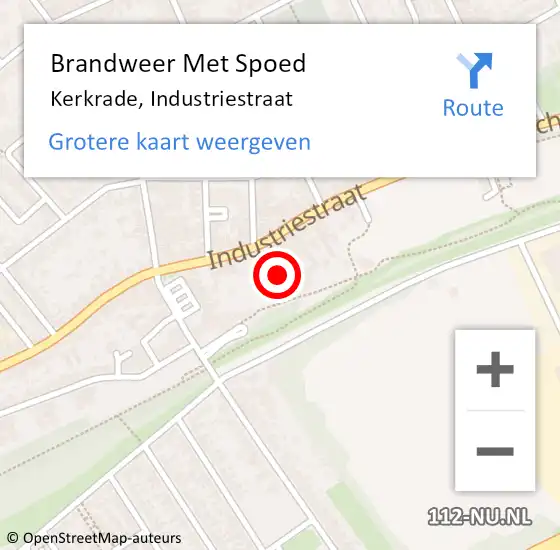 Locatie op kaart van de 112 melding: Brandweer Met Spoed Naar Kerkrade, Industriestraat op 7 maart 2023 16:04