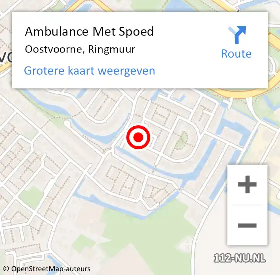 Locatie op kaart van de 112 melding: Ambulance Met Spoed Naar Oostvoorne, Ringmuur op 7 maart 2023 16:05