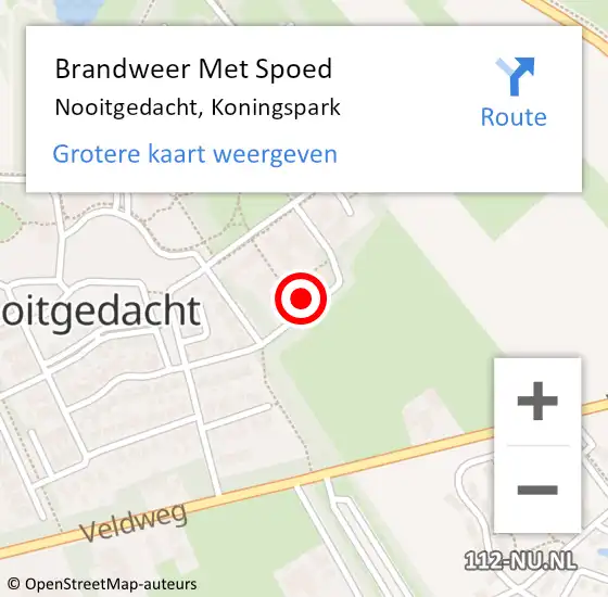 Locatie op kaart van de 112 melding: Brandweer Met Spoed Naar Nooitgedacht, Koningspark op 7 maart 2023 16:33