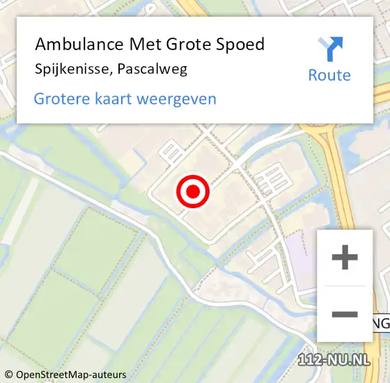 Locatie op kaart van de 112 melding: Ambulance Met Grote Spoed Naar Spijkenisse, Pascalweg op 7 maart 2023 16:36