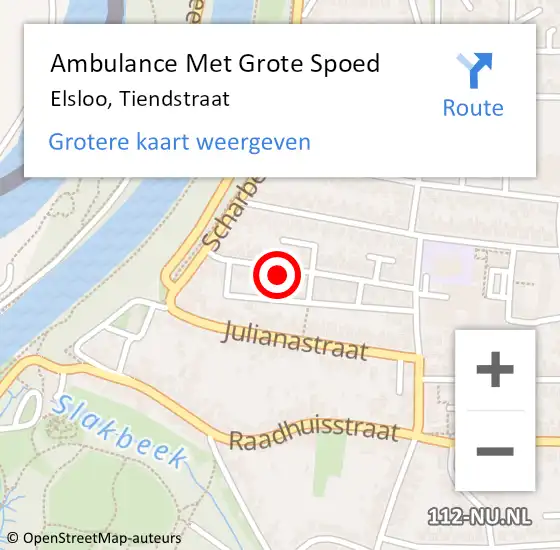 Locatie op kaart van de 112 melding: Ambulance Met Grote Spoed Naar Elsloo, Tiendstraat op 18 augustus 2014 08:05