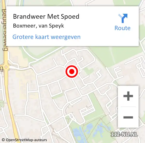 Locatie op kaart van de 112 melding: Brandweer Met Spoed Naar Boxmeer, van Speyk op 7 maart 2023 18:27