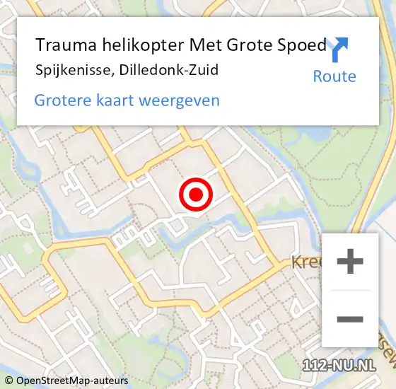 Locatie op kaart van de 112 melding: Trauma helikopter Met Grote Spoed Naar Spijkenisse, Dilledonk-Zuid op 7 maart 2023 18:30
