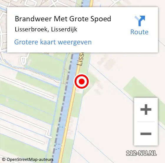 Locatie op kaart van de 112 melding: Brandweer Met Grote Spoed Naar Lisserbroek, Lisserdijk op 7 maart 2023 21:20