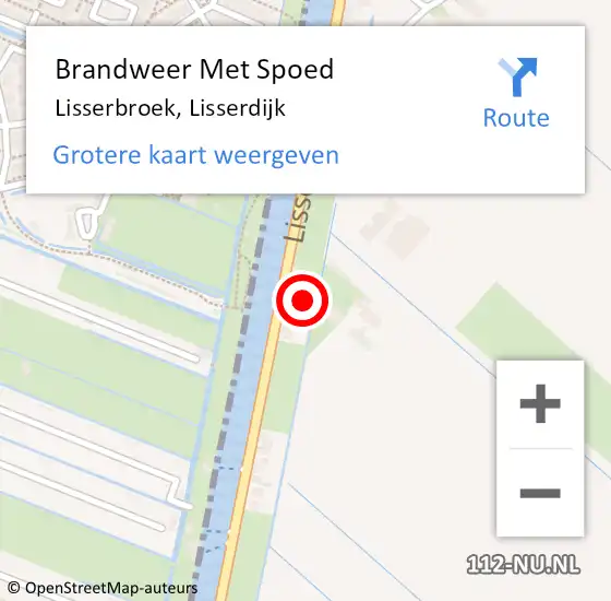 Locatie op kaart van de 112 melding: Brandweer Met Spoed Naar Lisserbroek, Lisserdijk op 7 maart 2023 21:30