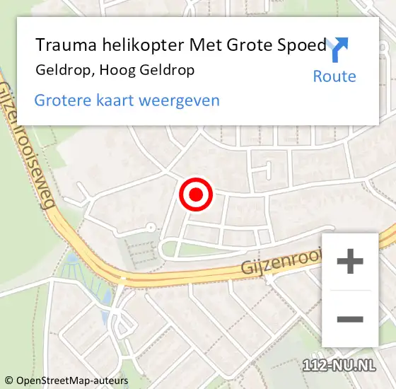 Locatie op kaart van de 112 melding: Trauma helikopter Met Grote Spoed Naar Geldrop, Hoog Geldrop op 7 maart 2023 21:37
