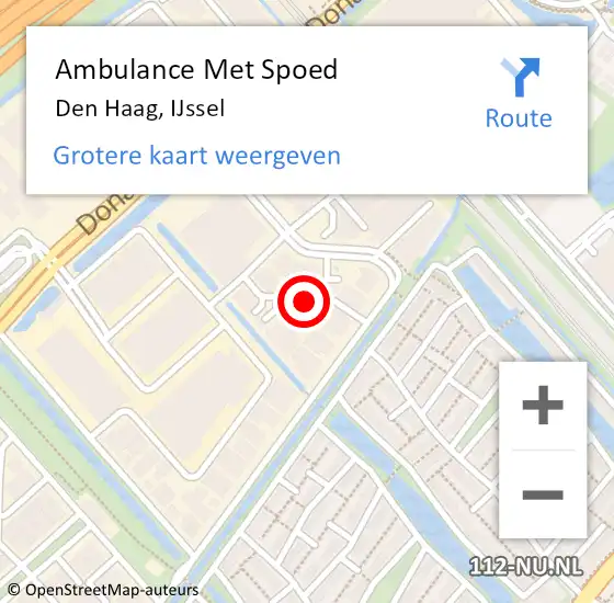Locatie op kaart van de 112 melding: Ambulance Met Spoed Naar Den Haag, IJssel op 7 maart 2023 22:00