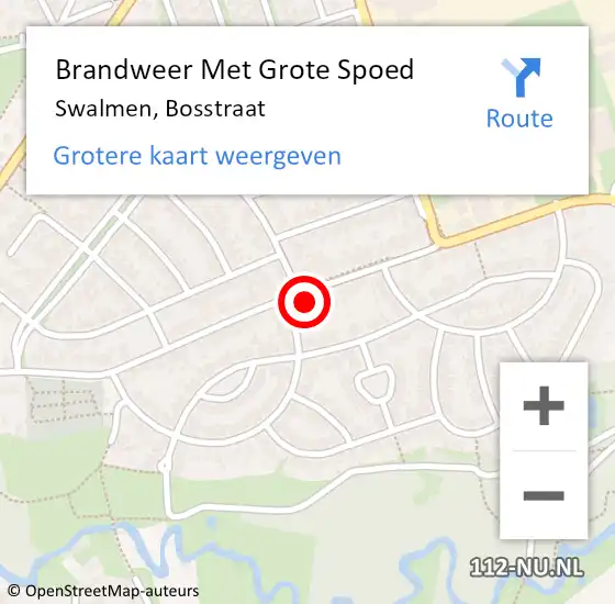 Locatie op kaart van de 112 melding: Brandweer Met Grote Spoed Naar Swalmen, Bosstraat op 7 maart 2023 22:36