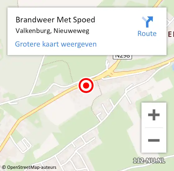 Locatie op kaart van de 112 melding: Brandweer Met Spoed Naar Valkenburg, Nieuweweg op 7 maart 2023 23:30