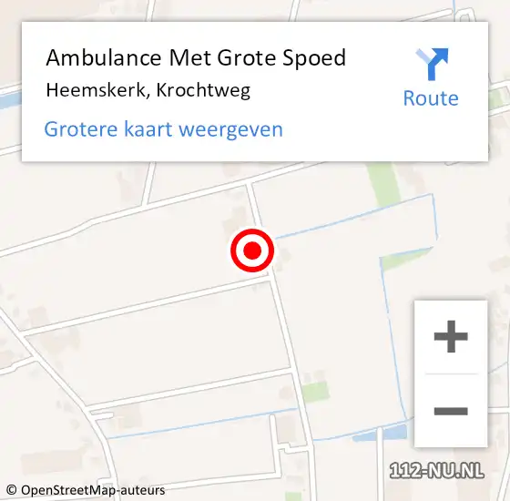 Locatie op kaart van de 112 melding: Ambulance Met Grote Spoed Naar Heemskerk, Krochtweg op 8 maart 2023 01:07