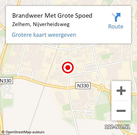 Locatie op kaart van de 112 melding: Brandweer Met Grote Spoed Naar Zelhem, Nijverheidsweg op 8 maart 2023 03:08