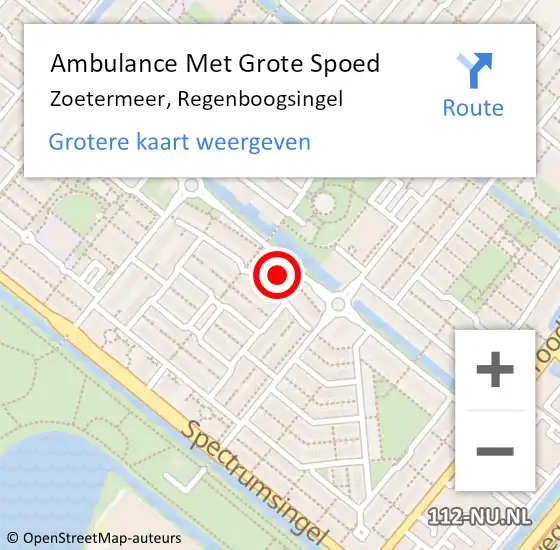 Locatie op kaart van de 112 melding: Ambulance Met Grote Spoed Naar Zoetermeer, Regenboogsingel op 8 maart 2023 03:37