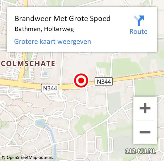 Locatie op kaart van de 112 melding: Brandweer Met Grote Spoed Naar Bathmen, Holterweg op 8 maart 2023 08:11