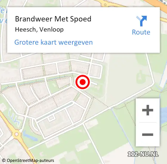 Locatie op kaart van de 112 melding: Brandweer Met Spoed Naar Heesch, Venloop op 8 maart 2023 08:28