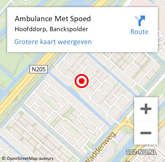 Locatie op kaart van de 112 melding: Ambulance Met Spoed Naar Hoofddorp, Banckspolder op 8 maart 2023 09:16
