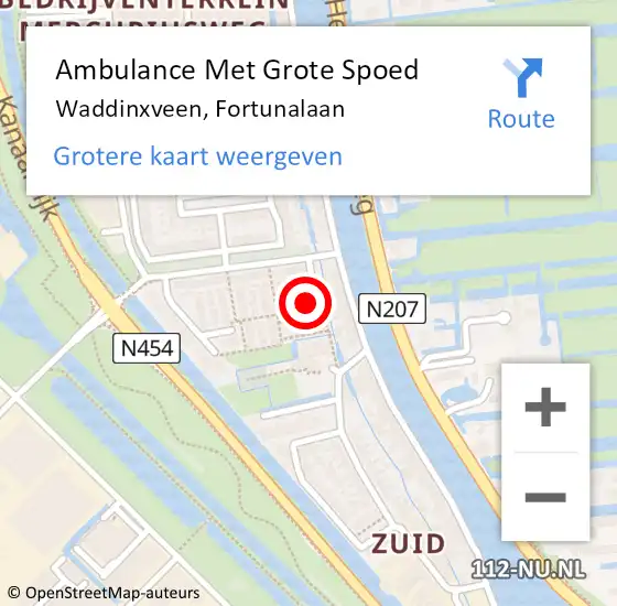 Locatie op kaart van de 112 melding: Ambulance Met Grote Spoed Naar Waddinxveen, Fortunalaan op 8 maart 2023 09:40