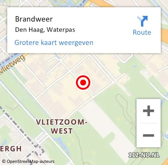 Locatie op kaart van de 112 melding: Brandweer Den Haag, Waterpas op 8 maart 2023 10:15