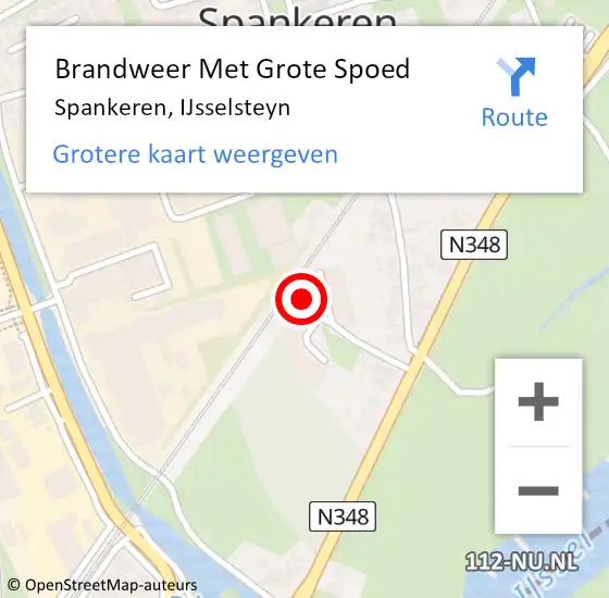 Locatie op kaart van de 112 melding: Brandweer Met Grote Spoed Naar Spankeren, IJsselsteyn op 8 maart 2023 10:59