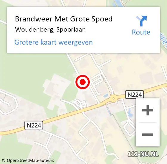 Locatie op kaart van de 112 melding: Brandweer Met Grote Spoed Naar Woudenberg, Spoorlaan op 8 maart 2023 11:01