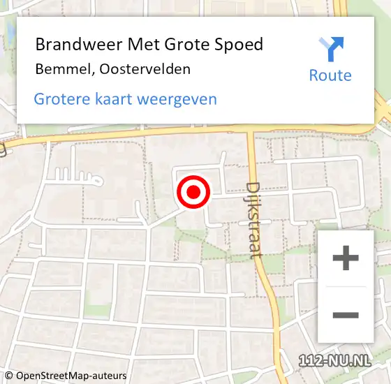 Locatie op kaart van de 112 melding: Brandweer Met Grote Spoed Naar Bemmel, Oostervelden op 8 maart 2023 11:40