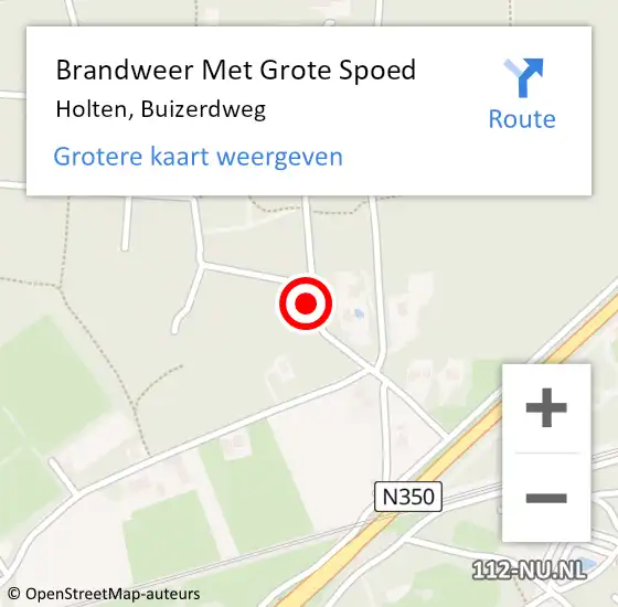 Locatie op kaart van de 112 melding: Brandweer Met Grote Spoed Naar Holten, Buizerdweg op 8 maart 2023 11:57