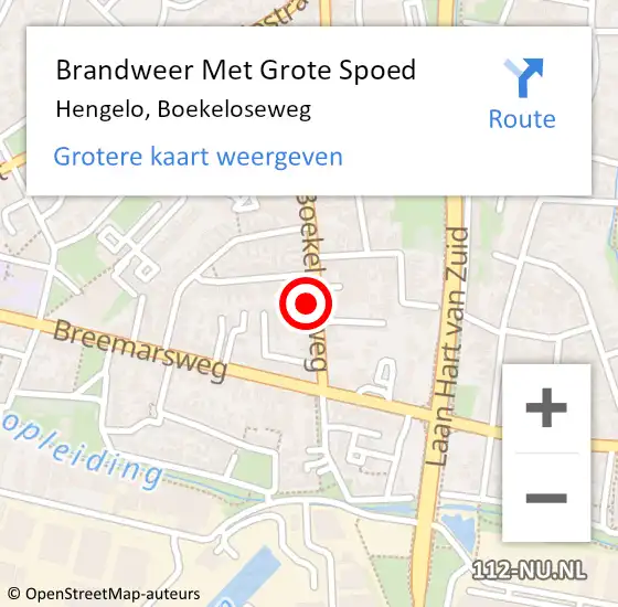 Locatie op kaart van de 112 melding: Brandweer Met Grote Spoed Naar Hengelo, Boekeloseweg op 8 maart 2023 11:59