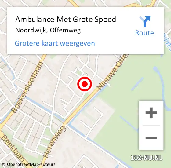 Locatie op kaart van de 112 melding: Ambulance Met Grote Spoed Naar Noordwijk, Offemweg op 8 maart 2023 12:17