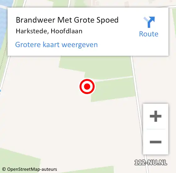 Locatie op kaart van de 112 melding: Brandweer Met Grote Spoed Naar Harkstede, Hoofdlaan op 8 maart 2023 12:29