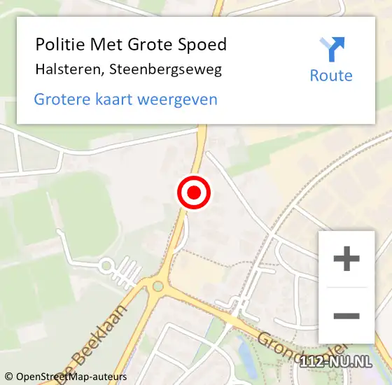 Locatie op kaart van de 112 melding: Politie Met Grote Spoed Naar Halsteren, Steenbergseweg op 8 maart 2023 14:47