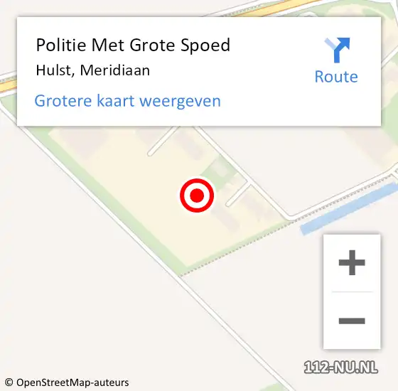 Locatie op kaart van de 112 melding: Politie Met Grote Spoed Naar Hulst, Meridiaan op 8 maart 2023 14:57