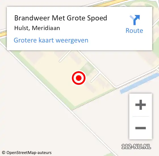 Locatie op kaart van de 112 melding: Brandweer Met Grote Spoed Naar Hulst, Meridiaan op 8 maart 2023 14:59