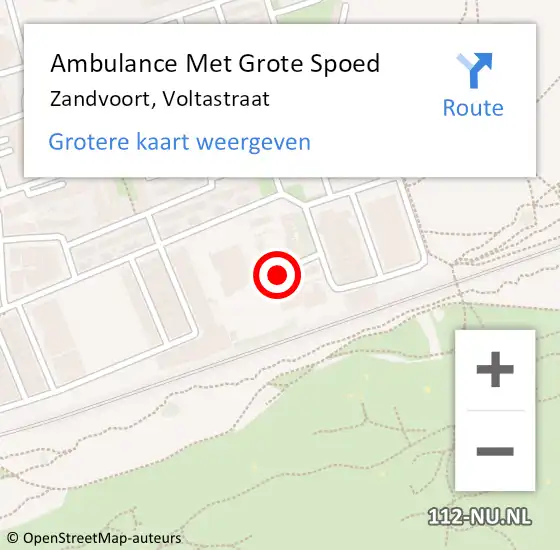 Locatie op kaart van de 112 melding: Ambulance Met Grote Spoed Naar Zandvoort, Voltastraat op 8 maart 2023 15:25