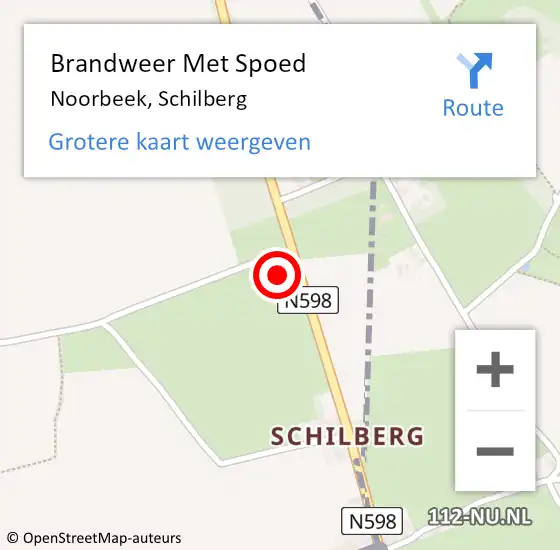 Locatie op kaart van de 112 melding: Brandweer Met Spoed Naar Noorbeek, Schilberg op 8 maart 2023 15:27