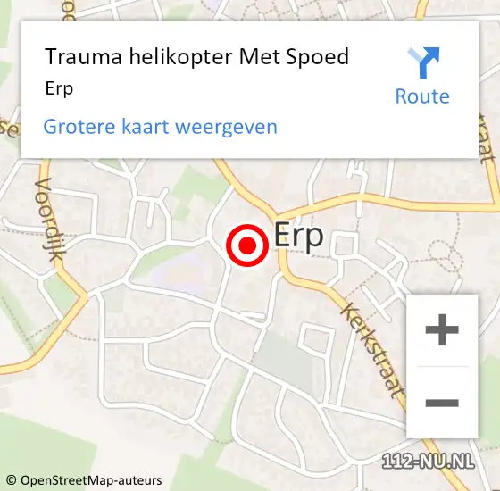 Locatie op kaart van de 112 melding: Trauma helikopter Met Spoed Naar Erp op 8 maart 2023 15:41