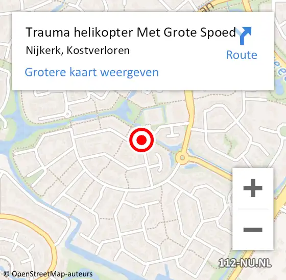 Locatie op kaart van de 112 melding: Trauma helikopter Met Grote Spoed Naar Nijkerk, Kostverloren op 8 maart 2023 16:19