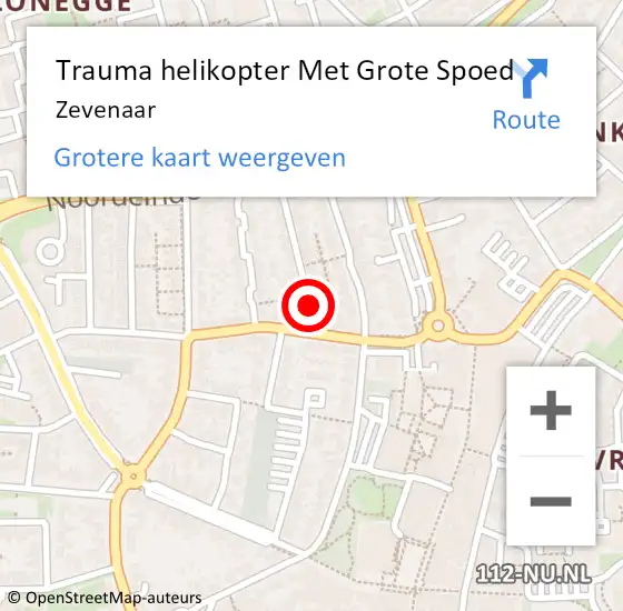 Locatie op kaart van de 112 melding: Trauma helikopter Met Grote Spoed Naar Zevenaar op 8 maart 2023 16:29