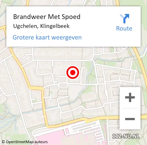 Locatie op kaart van de 112 melding: Brandweer Met Spoed Naar Ugchelen, Klingelbeek op 8 maart 2023 16:31