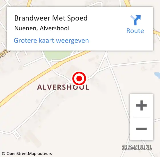 Locatie op kaart van de 112 melding: Brandweer Met Spoed Naar Nuenen, Alvershool op 8 maart 2023 16:33